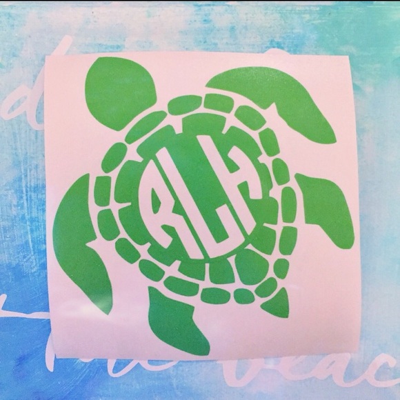 Sea Turtle Monogram Decal