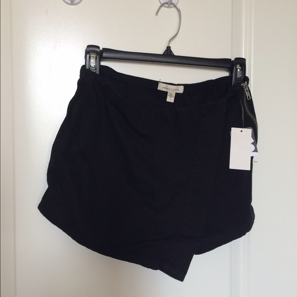 New Asymmetrical Black Skorts