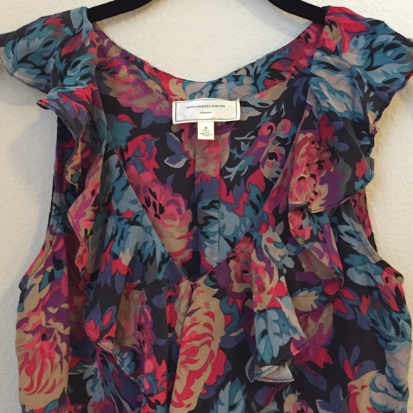 Size 0 Ruffle Silk Razer Back - Picture 2 of 4