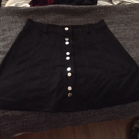 Zara black button down mini skirt