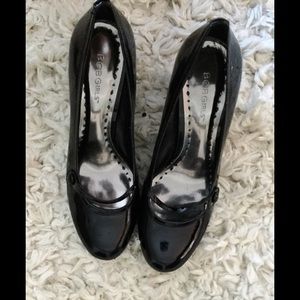 BCBG black patent leather heels