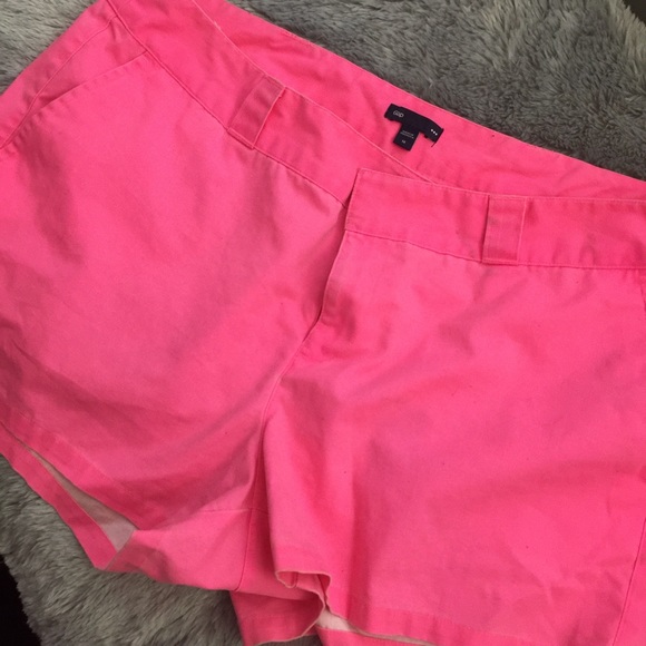 Neon pink chino style Gap shorts