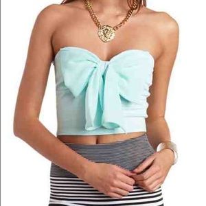 Mint Bow Crop Top