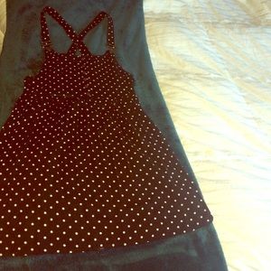 Black and white overall dress