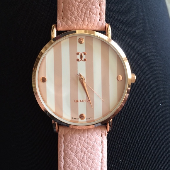 NEW pink striped watch!