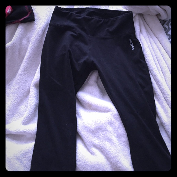 black, reebok athletic pants