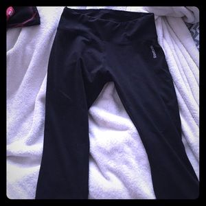 black, reebok athletic pants