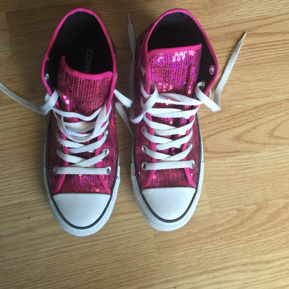 Converse Shoes - Pink sparkle converse women's size 7