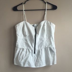 Volcom: White Zip Corset Top