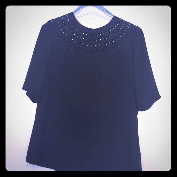 Black blouse with little rhinestones