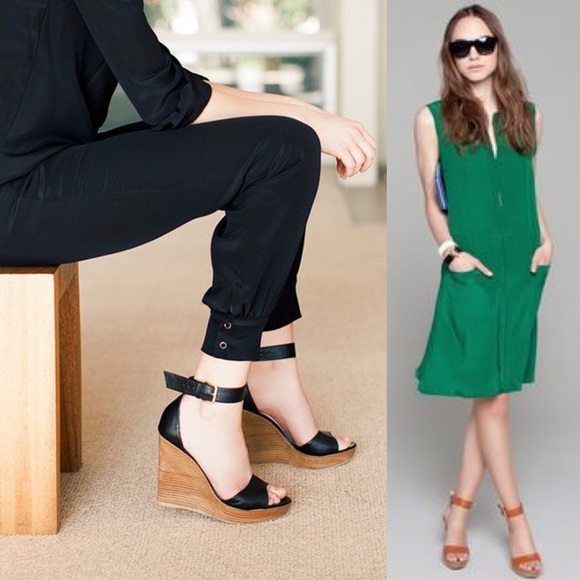 Emerson Fry Leather Wedge Sandal - Wood Platform - Picture 4 of 4