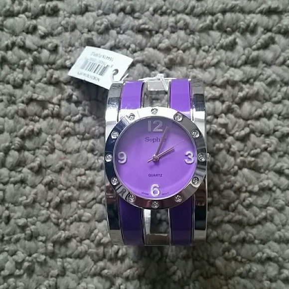 Sophie Silver and Purple Cuff Watch