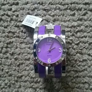 Sophie Silver and Purple Cuff Watch