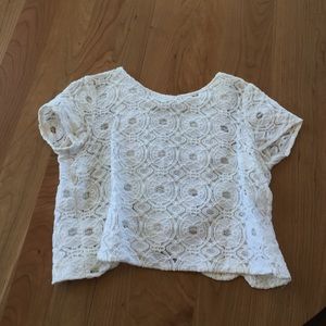 Nordstrom white lace crop top