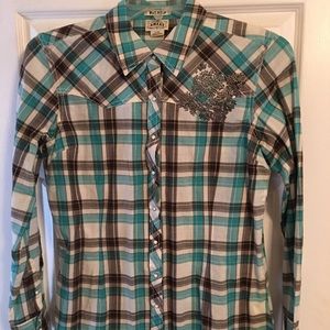 Nice turquoise Ariat button down