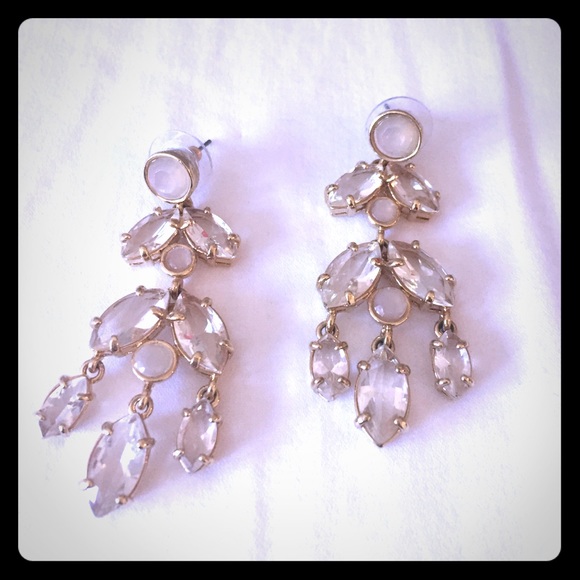 Clear jeweled earrings
