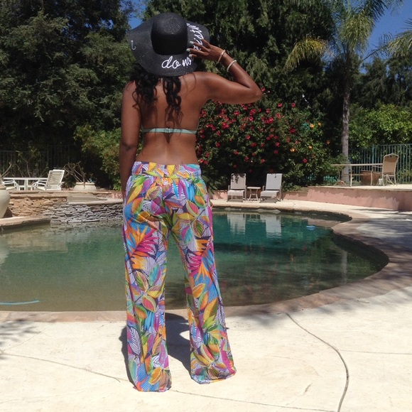 Anne Cole Tropicana Mesh Beach Pants - Picture 6 of 16