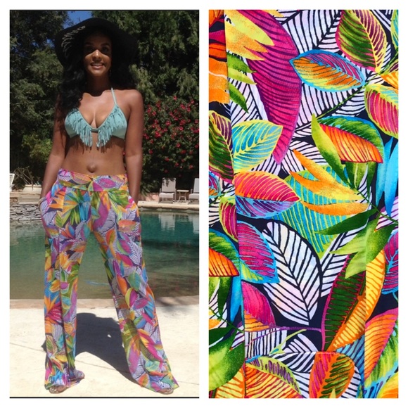 Anne Cole Tropicana Mesh Beach Pants - Picture 4 of 16