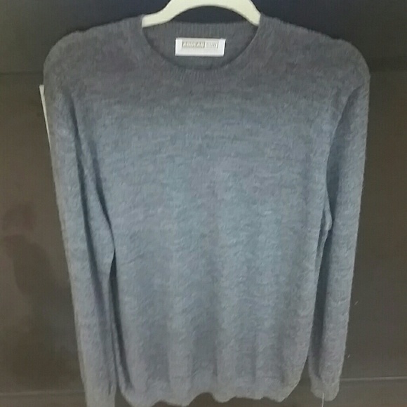 Unisex large grey alpaca sweater %100 baby alpaca