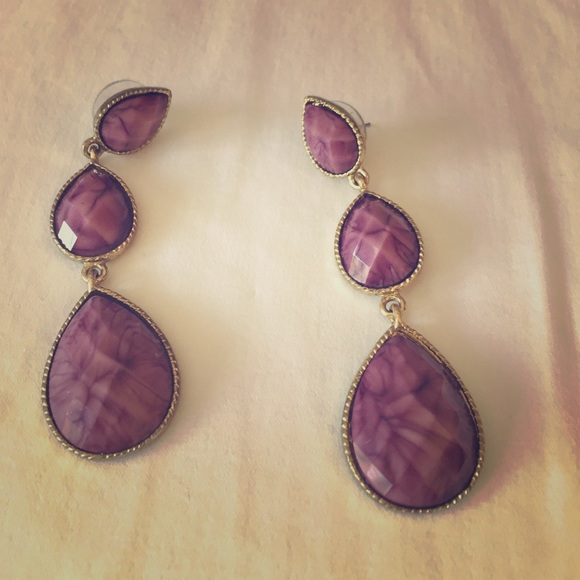 Purple stone earrings