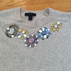 J Crew Jewel Neck Wool Sweater