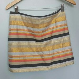 J. Crew  mini skirt multi colored stripes  size 4
