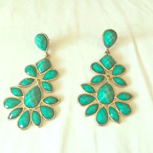 Green stone earrings