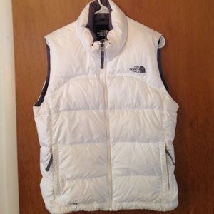 Women's White North Face Down Vest, Size M