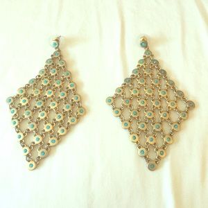 Diamond shaped turquoise earrings
