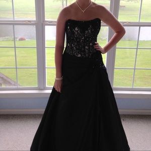 Camille La Vie Black and Gold Ball Gown