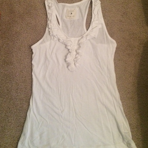 White ruffle tank top