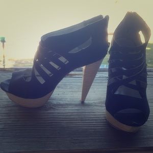 Black high heel shoes