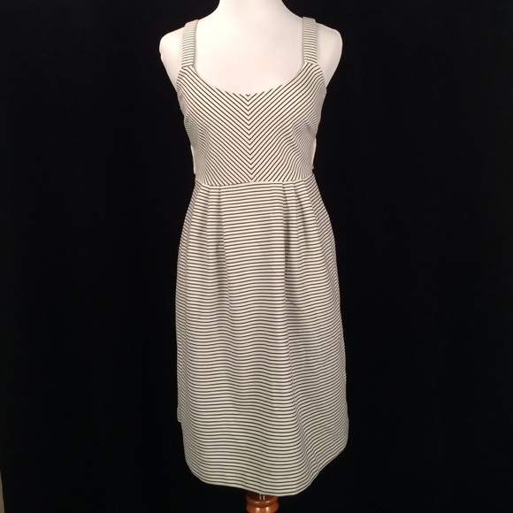Anthropologie Cross Back Striped Dress