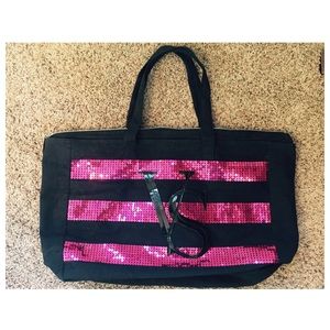 Victoria's Secret Pink Sequin Beach Bag