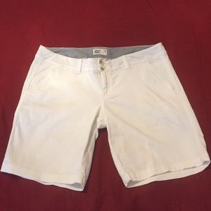 AE white stretch long Bermuda style shorts