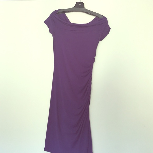 Off the shoulder purple dress