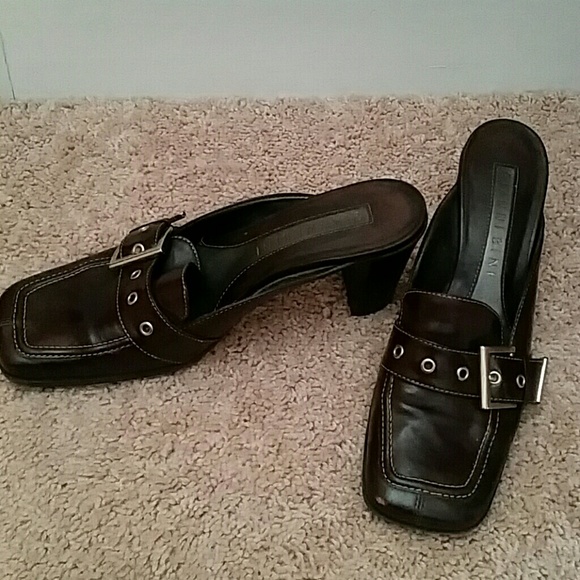 Gianni Bini slide on brown leather loafers, 7m