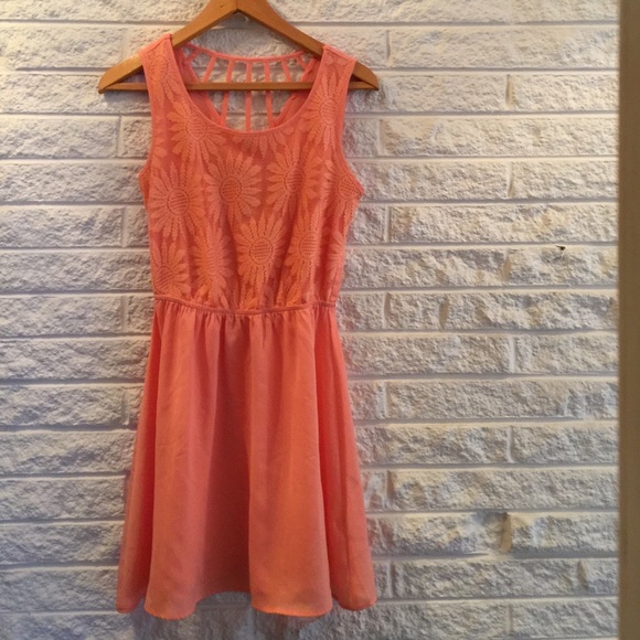 Coral Daisy-Print Sundress