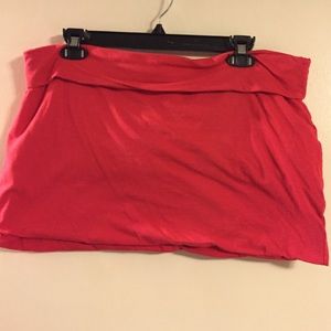 Red fold over mini skirt
