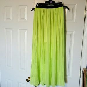 Lime Green skirt with Black Waistband