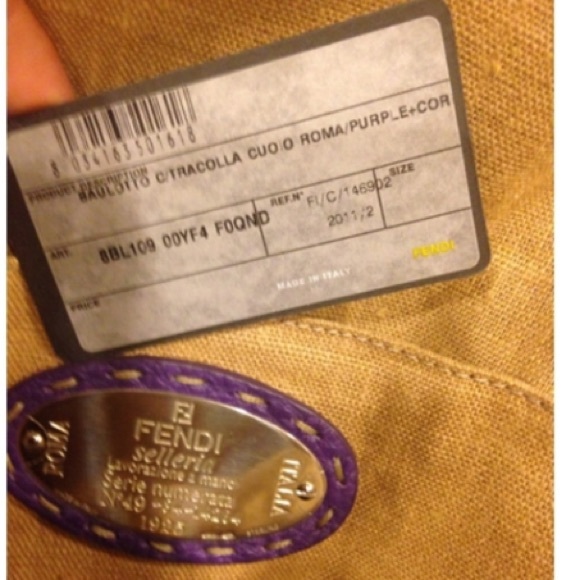 Fendi Purple leather duffle bag w/ shoulder strap - Picture 4 of 4