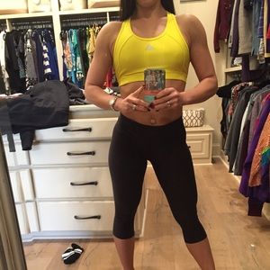 Yellow sports bra
