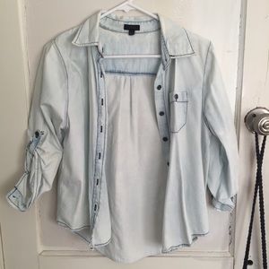 Denim wash button up