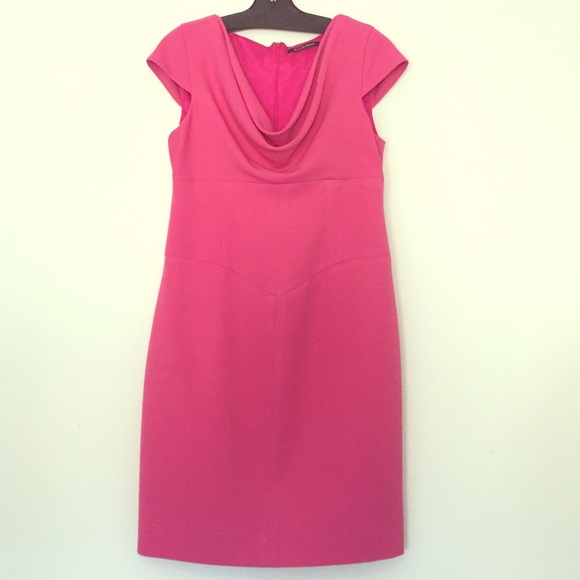 Cow neck pink cocktail dress