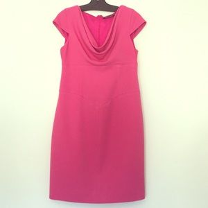 Cow neck pink cocktail dress