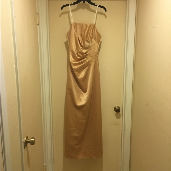 Strapless Gold Prom Dress