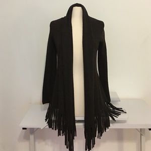 Charcoal fringe sweater