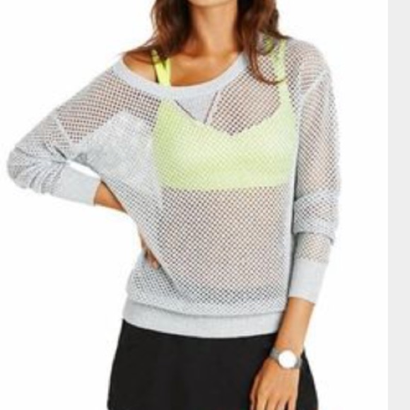 Lorna Jane Knit - woven white sweater size small