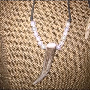 Deer Antler Pearl Necklace