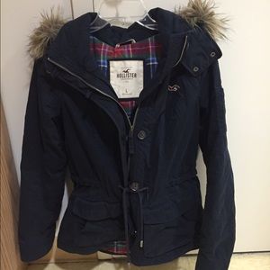 Size Large Hollister winter navy colored jacket